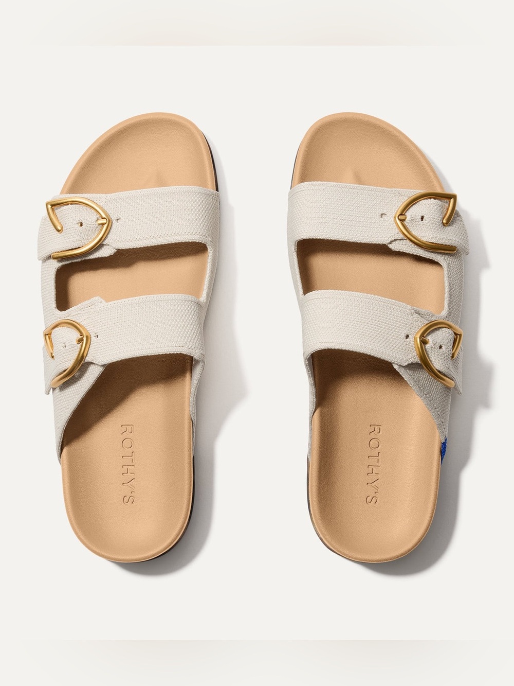 Rothy's The Buckle Slide Sandals Sea Salt Size 9